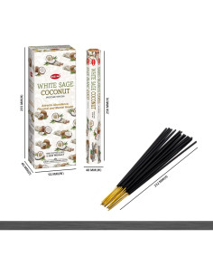 Incienso HEM Coco y Salvia Blanca - 120 Varitas 20g 2