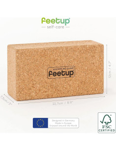 Bloque de Yoga de Corcho FeetUp 22.7x12x7.5 cm Resistente 2