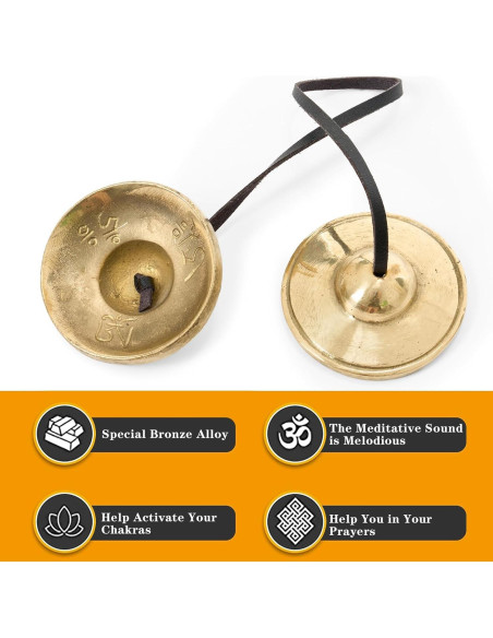 Címbalos Tingsha Tibetanos Boao 6.3 cm para Meditación