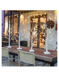 EAMBRITE Árbol de Abedul Iluminado LED 0.61 m - Paquete de 4