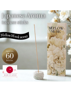 Incienso Japonés de Lujo TOMORI 60 Varitas Almizcle Blanco 2