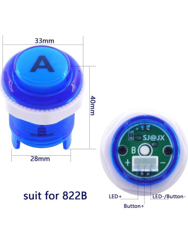 Kit Arcade Stick SJ@JX 10 Botones LED USB para PC