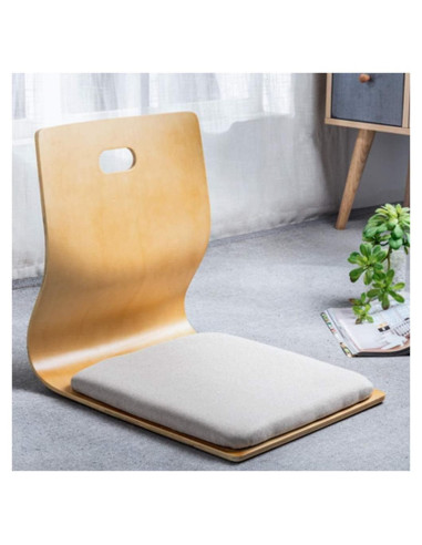 Silla de Suelo HYMIC Beige con Espuma de Memoria 46x37 cm