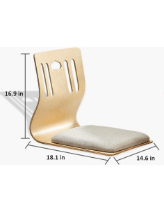 Silla de Suelo HYMIC Beige con Espuma de Memoria 46x37 cm 2