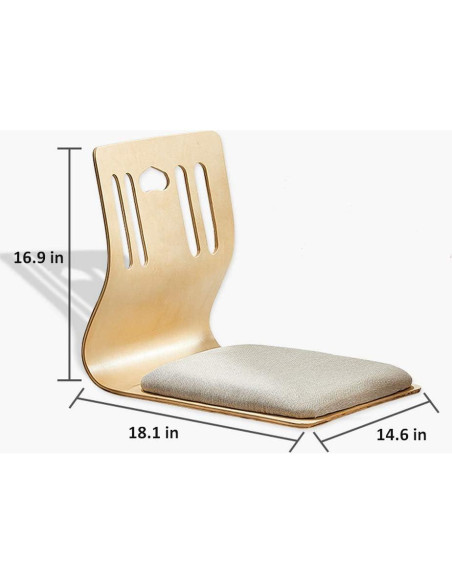 Silla de Suelo HYMIC Beige con Espuma de Memoria 46x37 cm