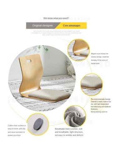 Silla de Suelo HYMIC Beige con Espuma de Memoria 46x37 cm