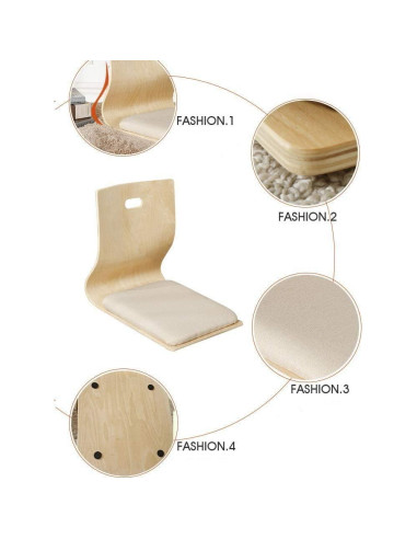 Silla de Suelo HYMIC Beige con Espuma de Memoria 46x37 cm