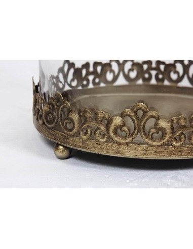 Dome de vidrio grande y resistente Genérico 30.48 cm dorado - Juego de 2