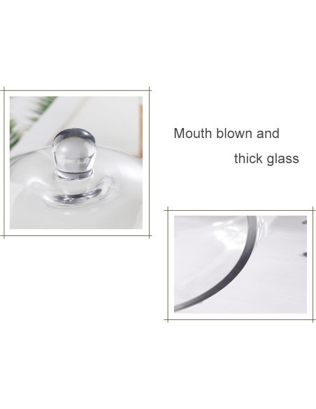 Dome de vidrio grande y resistente Genérico 30.48 cm dorado - Juego de 2