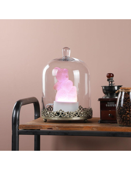 Dome de vidrio grande y resistente Genérico 30.48 cm dorado - Juego de 2