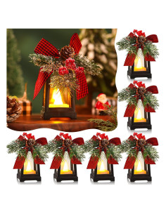 Juego de 6 Mini Faroles LED Decorativos Navideños Baquler