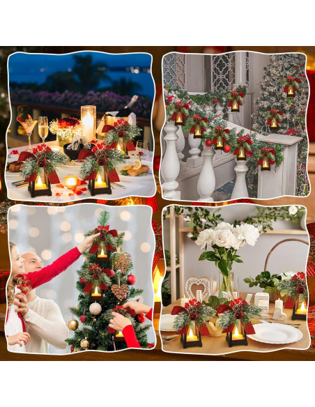 Juego de 6 Mini Faroles LED Decorativos Navideños Baquler