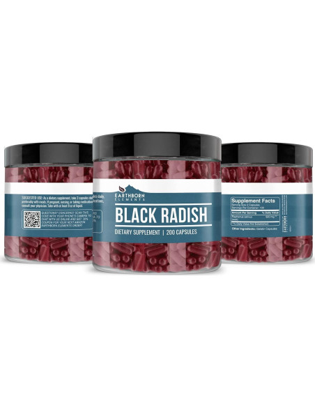 Extracto de Rábano Negro Earthborn Elements 200 Cápsulas