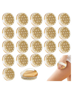 Gejoy 5 Pcs Cepillo Corporal Exfoliante de Madera 11x11 cm