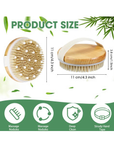 Gejoy 5 Pcs Cepillo Corporal Exfoliante de Madera 11x11 cm 2