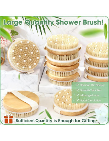 Gejoy 5 Pcs Cepillo Corporal Exfoliante de Madera 11x11 cm