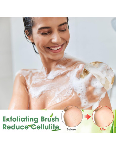 Gejoy 5 Pcs Cepillo Corporal Exfoliante de Madera 11x11 cm