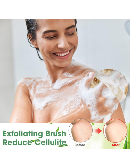 Gejoy 5 Pcs Cepillo Corporal Exfoliante de Madera 11x11 cm