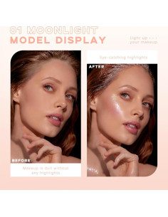 Polvo Iluminador Brillante HOSAILY 28g - Blanco Perla/Rosa Nude 2