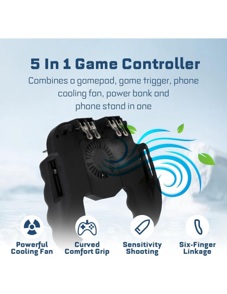 Controlador de Juego Móvil Sanpyl con Ventilador y Soporte