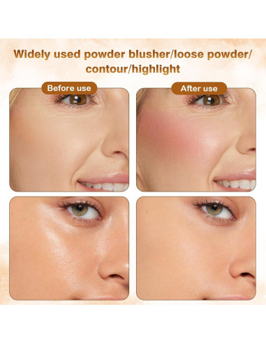 Brocha de Maquillaje Corporal Grande BIGKASI Oro Rosa 74mm