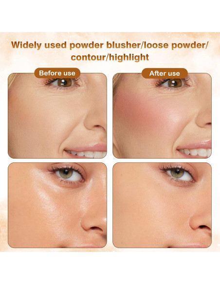 Brocha de Maquillaje Corporal Grande BIGKASI Oro Rosa 74mm