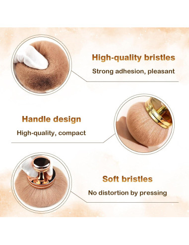 Brocha de Maquillaje Corporal Grande BIGKASI Oro Rosa 74mm