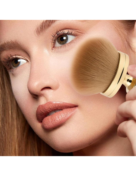 Brocha de Maquillaje Corporal Grande BIGKASI Oro Rosa 74mm