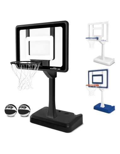 Aro de Baloncesto para Piscina GoSports Splash Hoop Elite - Altura Ajustable, Base de Agua y 2 Balones