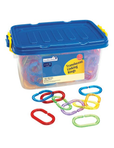 Anillos de Enlace Translúcidos Discount School Supply - 180 Piezas