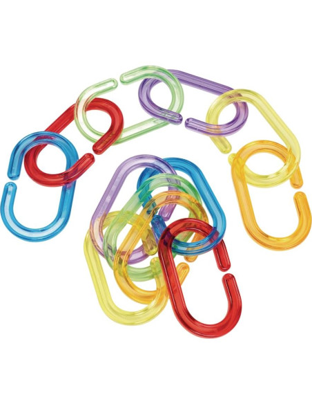 Anillos de Enlace Translúcidos Discount School Supply - 180 Piezas