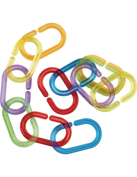 Anillos de Enlace Translúcidos Discount School Supply - 180 Piezas