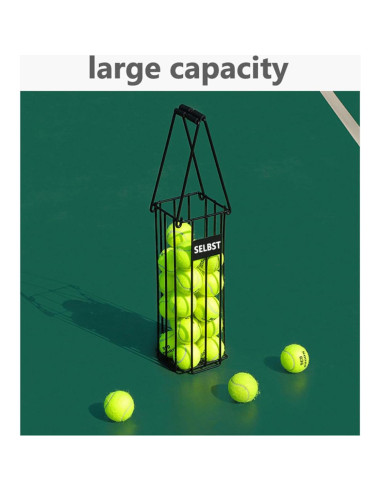 Cesta Recogedora de Pelotas de Tenis Selbst con Bolsa de Malla