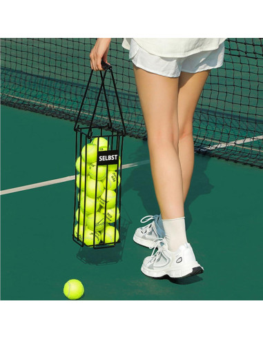 Cesta Recogedora de Pelotas de Tenis Selbst con Bolsa de Malla