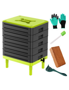 Compostador de Lombrices TOP XIAN 5 Bandejas 100L Negro