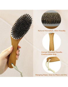 Cepillo Corporal Exfoliante YIOYOODA de Caballo con Mango Curvado 24.89 cm 2