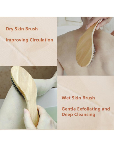 Cepillo Corporal Exfoliante YIOYOODA de Caballo con Mango Curvado 24.89 cm