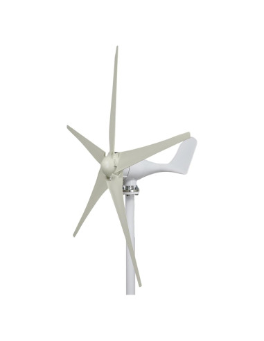 Generador Eólico Awjaisca 1200W Blanco, 5 Palas, Resistente