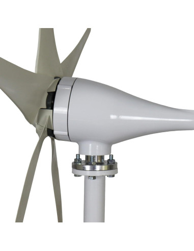Generador Eólico Awjaisca 1200W Blanco, 5 Palas, Resistente