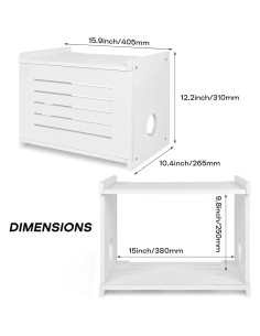 Estante de Madera BEARUT para Router y Proyector Blanco 2