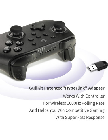 Controlador GuliKit KK3 Pro - Joysticks Hall - Negro