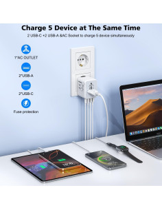 Adaptador de Viaje Universal 20W DONGGUAN 2 Puertos USB-C y A 2