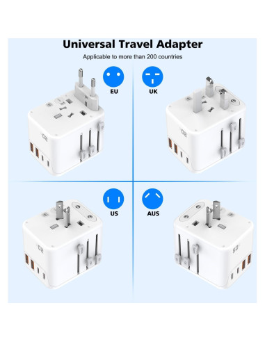 Adaptador de Viaje Universal 20W DONGGUAN 2 Puertos USB-C y A