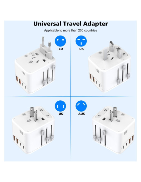 Adaptador de Viaje Universal 20W DONGGUAN 2 Puertos USB-C y A