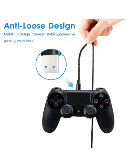 Cable de Carga Micro USB TCKN 2m para PS4, Xbox One, Roku