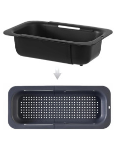 Colador Estriable Supercap XL Negro para Fregadero 35.5-48.2cm