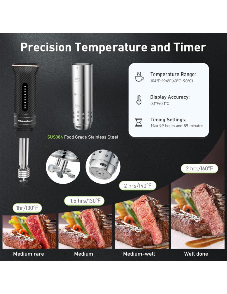 Cocinero Sous Vide KitchenBoss G300PT 1100W Acero Inoxidable