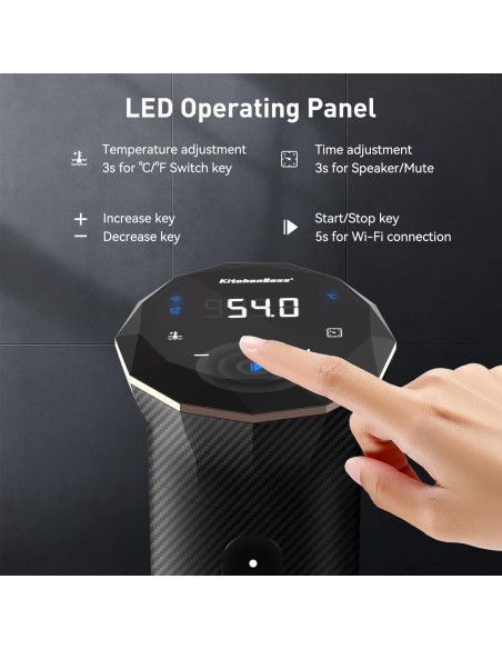 Cocinero Sous Vide KitchenBoss G300PT 1100W Acero Inoxidable