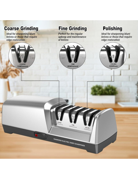 Afilador eléctrico de cuchillos Casuenia 3 etapas 1.15 kg