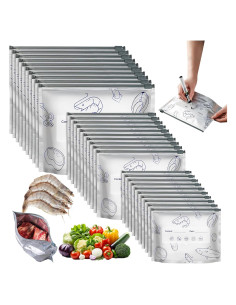 30 Bolsas de Almacenamiento Reutilizables Aluminio Hermético